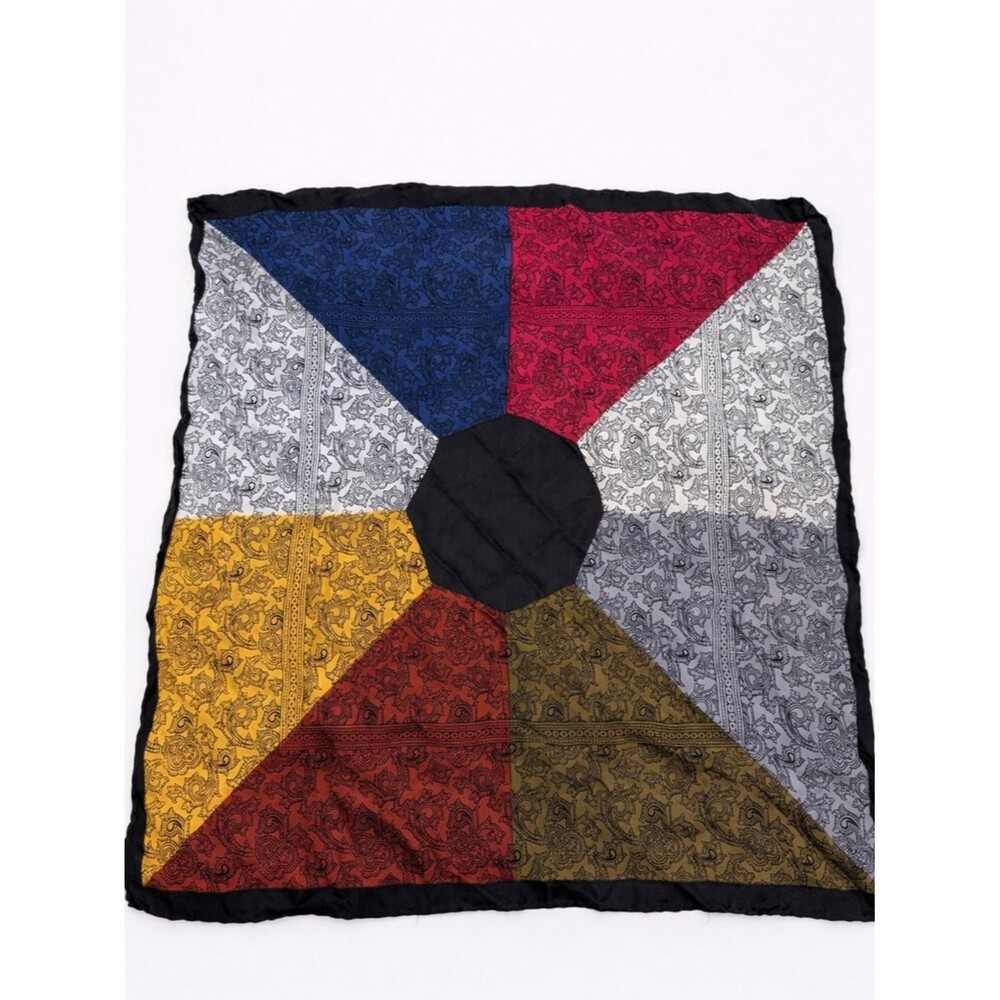 Unbranded Colorful Geometric Pocket Square Silk Colorful Scarf Accessory Vintage